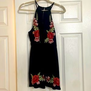 Fabrik black floral detailed romper